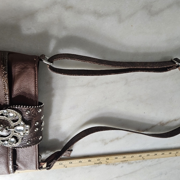 Crossbody Bag Purse, Vintage-Look, Fair Condition See Pictures, Smoker (Smell) - Picture 7 of 9